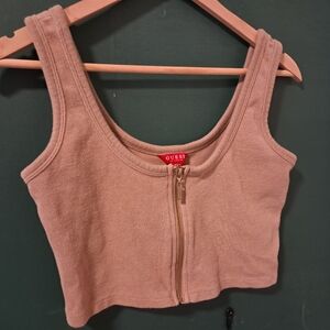 Guess crop top with zipper, M